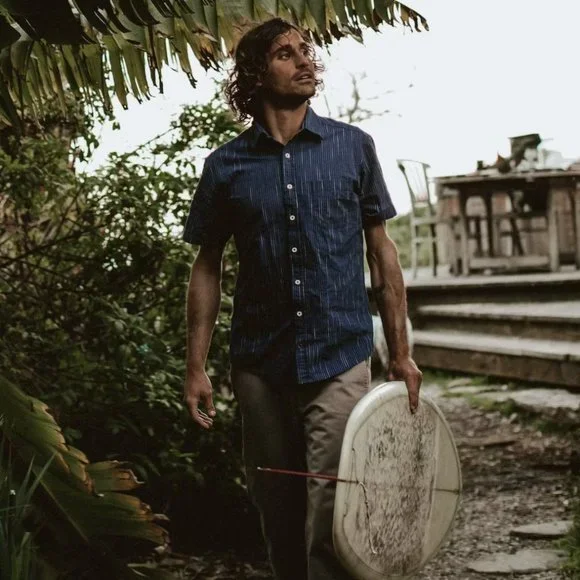 Taylor Stitch SS California in Slubby Navy Stripe - Size 42 - Picture 5 of 11